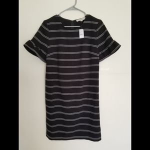 LOFT Striped Bell Sleeve Shift Dress